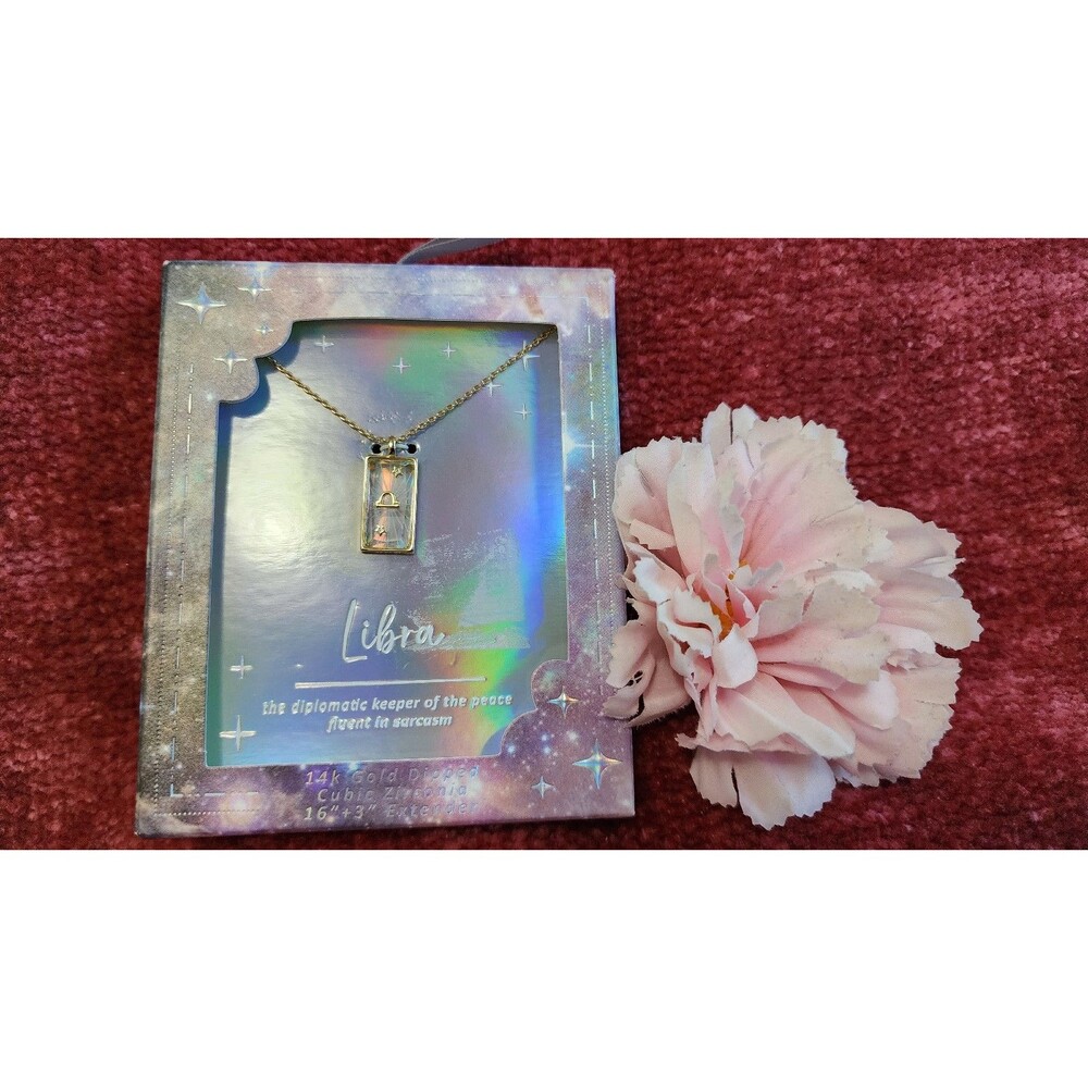 NIB Libra14K Gold Dipped Zodiac Fashion Necklace